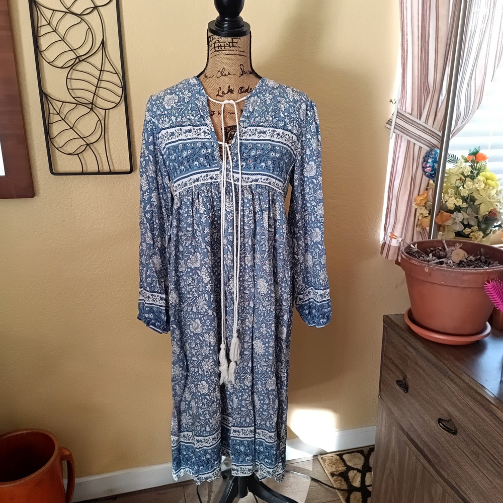Multi-Patterned Boho Midi Dress - image 2